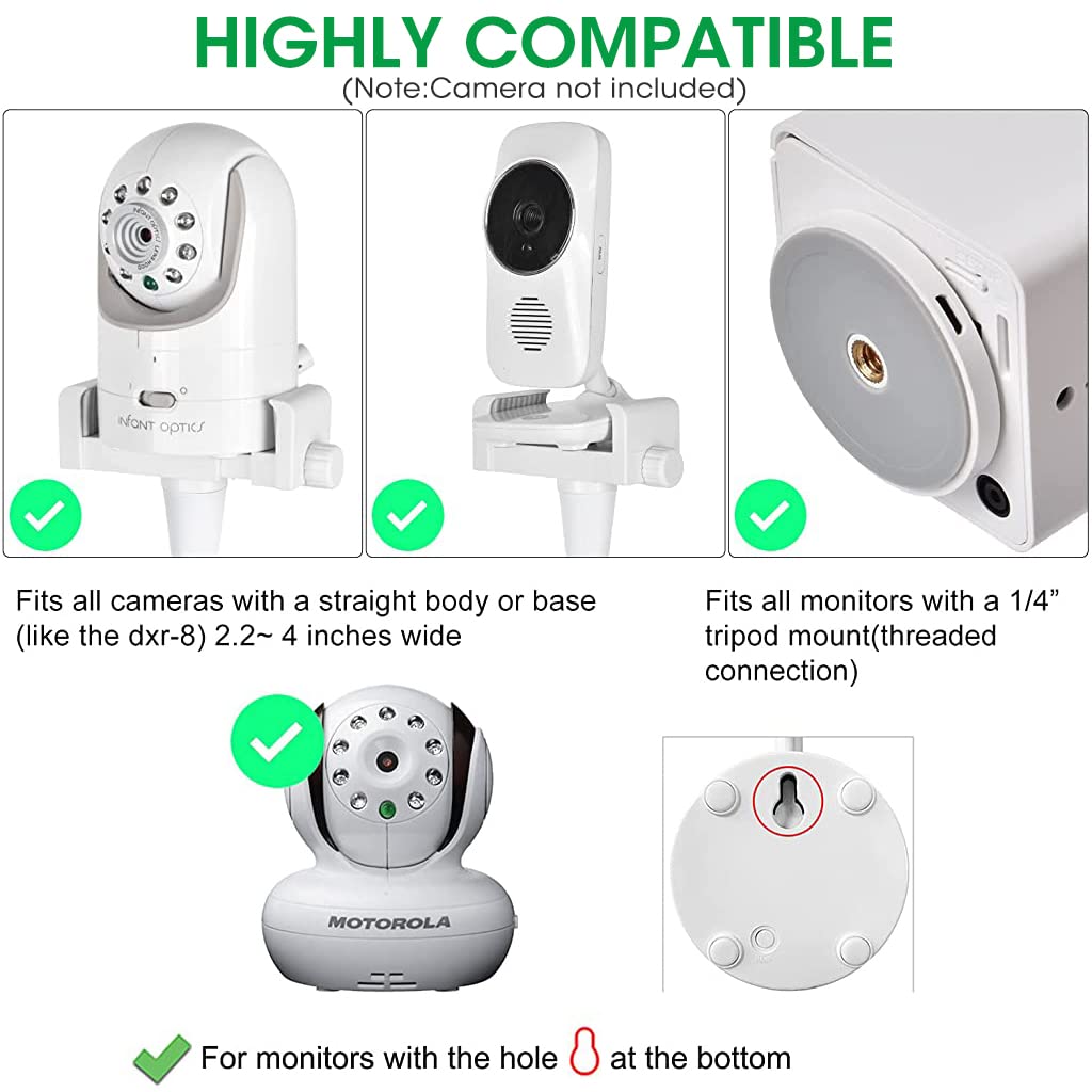 ZORBES Baby Monitor Mount Baby Monitor Holder Flexible Baby Camera Mount Compatible with Infant Optics DXR 8 & DXR-8 Pro and Most Other Baby Monitors, Attaches to Crib Cot Shelves ZORBES Baby Monitor Mount Baby Monitor Holder Flexible Baby Camera Mount Compatible with Infant Optics DXR 8 & DXR-8 Pro and Most Other Baby Monitors, Attaches to Crib Cot Shelves